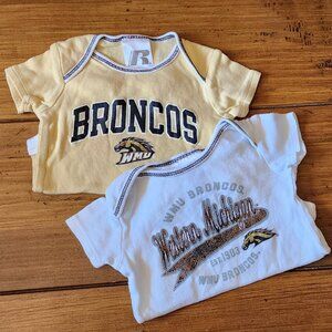 Russell Western Broncos Baby Onesie 3-6 Months Set Of 2